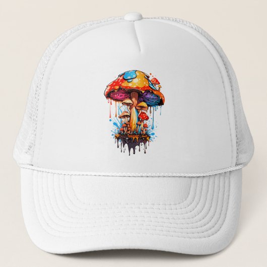 Groovy Mushroom Vibes Trucker Pet (Voorkant)