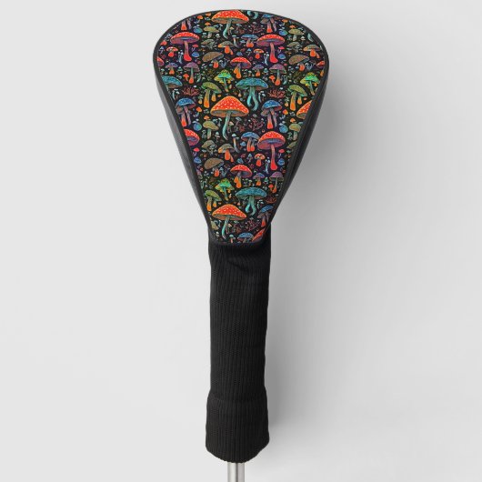Groovy Mushrooms Patroon Golfheadcover (Voorkant)