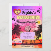 Groovy Music Festival vrijgezellenfeest uitnodigin Kaart (Voorkant)