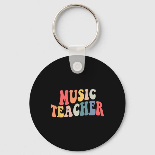 Groovy Music Teacher Team Teacher Terug naar schoo Sleutelhanger (Voorkant)