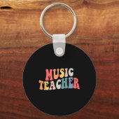 Groovy Music Teacher Team Teacher Terug naar schoo Sleutelhanger (Achterkant)