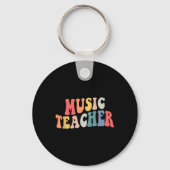 Groovy Music Teacher Team Teacher Terug naar schoo Sleutelhanger (Achterkant)