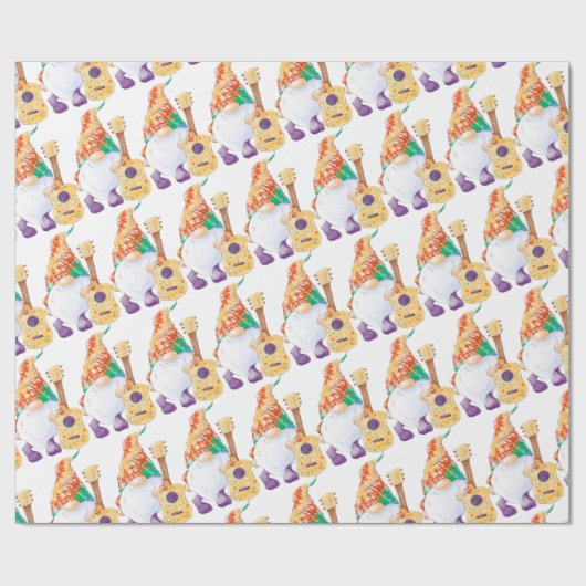 Groovy Musical Gnome Matte Wrapping Paper Cadeaupapier (Vlak)