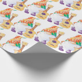 Groovy Musical Gnome Matte Wrapping Paper Cadeaupapier (Hoek)