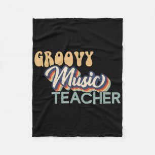 Groovy muziekleerkleren shirt - Retro muziekleerkl Fleece Deken
