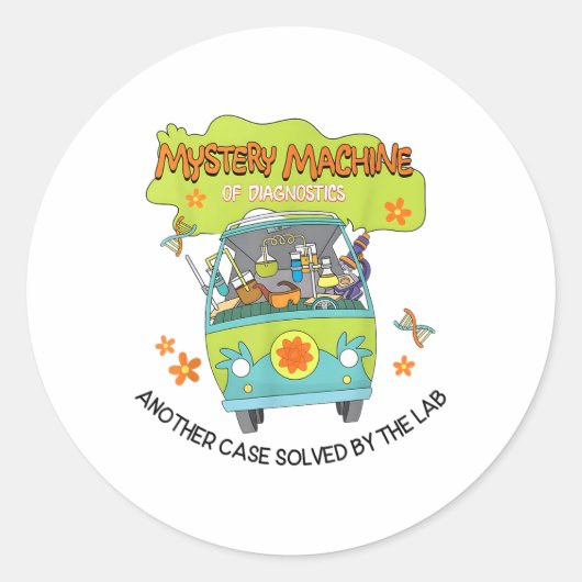 Groovy Mystery Machine van het Laboratorium voor D Ronde Sticker (Voorkant)