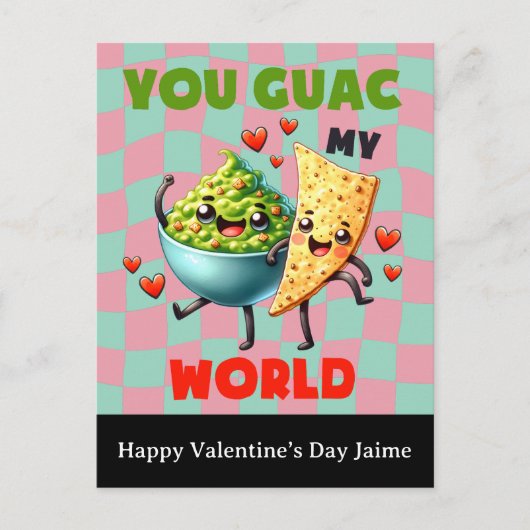 Groovy Nacho Cheese Guac Valentijnsdag Postkaart (Voorkant)