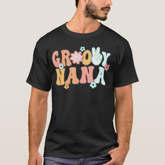 Groovy Nana oma bijpassende familie 1e verjaardag  T-shirt (Voorkant)