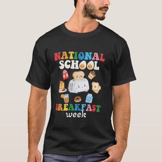 Groovy Nationale School Ontbijt Week 2024 voor kin T-shirt (Voorkant)