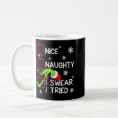 Groovy Naughty I Swear I Tried Christmas Xmas Men Koffiemok (Links)