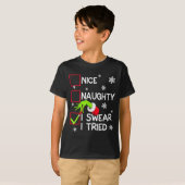Groovy Naughty I Swear I Tried Christmas Xmas Men T-shirt (Voorkant volledig)