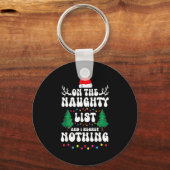 Groovy Naughty List Christmas Xmas Santa Mens Wome Sleutelhanger (Voorkant)