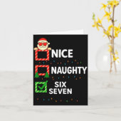 Groovy Naughty Six Seven 67 Christmas Family Xmas  Kaart (Gele Bloem)