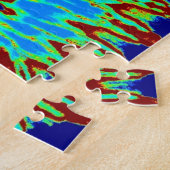 Groovy Navy Blue en Light Blue Tie Dye Spiral Legpuzzel (Zijkant)