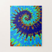 Groovy Navy Blue en Light Blue Tie Dye Spiral Legpuzzel (Verticaal)
