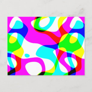 Groovy Neon Fluorescent Hippie Liquid Swirls Briefkaart
