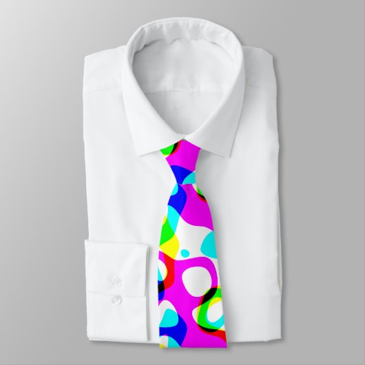 Groovy Neon Fluorescent Hippie Liquid Swirls Stropdas (Gebonden)