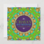 Groovy Neon Glamour Bar Mitzwa Kaart (Voorkant)