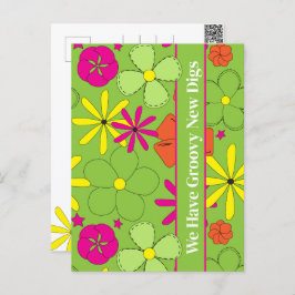 Groovy New Digs Address Moving Announcement Briefkaart