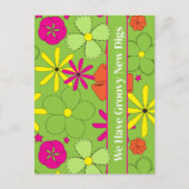 Groovy New Digs Address Moving Announcement Briefkaart (Voorkant)