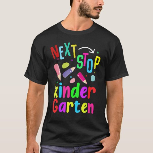 Groovy Next Stop Kindergarten Preschool Graduation T-shirt (Voorkant)