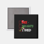 Groovy Nice Naughty Ik probeerde Kerstmis 2024 San Magneet (Voorkant / Achterkant)