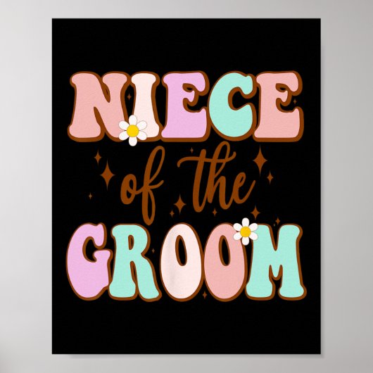 Groovy nichtje van de bruidegom bruiloft douche va poster (Voorkant)
