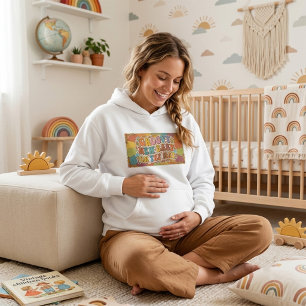 Groovy Nieuwe Baby op Komst Retro Zonneschijn Hoodie