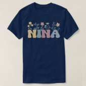 Groovy Nina Grandmoeder Flowers Nina Grandma T-shirt (Design voorkant)