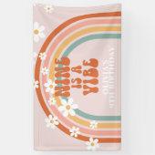Groovy Nine is een Vibe Rainbow Daisy 9th Birthday Spandoek (Verticaal)