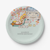 Groovy Nine vibe daisy Van 9e verjaardag Papieren Bordje (Voorkant)