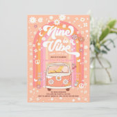 Groovy Nine vibe van bus negende verjaardag Kaart (Staand voorkant)