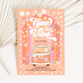 Groovy Nine vibe van bus negende verjaardag Kaart