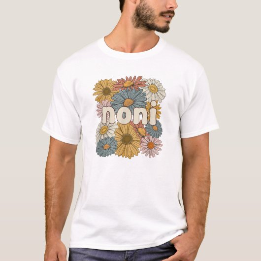 Groovy Noni Grootmoeder Bloemen T-shirt (Voorkant)