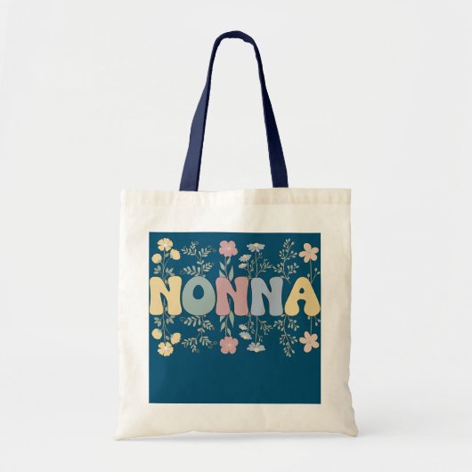 Groovy Nonna Grandmoeder Flowers Nonna Grandma Tote Bag (Voorkant)