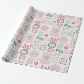 Groovy Notenkraker Retro Pastel Kerstmis Cadeaupapier (Uitgerold)