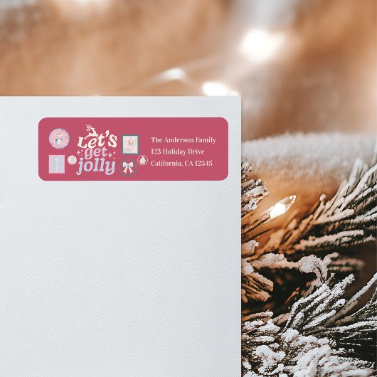 Groovy Notenkraker Retro Pastel Kerstmis Etiket