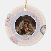 Groovy Notenkraker Retro Pastel Kerstmis Keramisch Ornament (Voorkant)