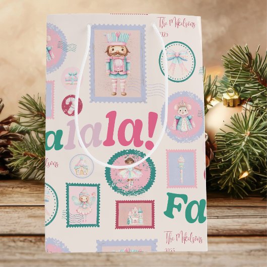Groovy Notenkraker Retro Pastel Kerstmis Medium Cadeauzakje