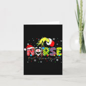 Groovy Nurse Christmas Xmas Santa Rn Cna Icu Scurb Kaart (Voorkant)