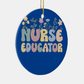 Groovy Nurse Educator Flowers Verpleegkundige Onde Keramisch Ornament (Rechts)