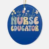 Groovy Nurse Educator Flowers Verpleegkundige Onde Keramisch Ornament (Links)
