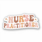 Groovy Nurse Practitioner, NP Nurse Waardering Sticker (Voorkant)