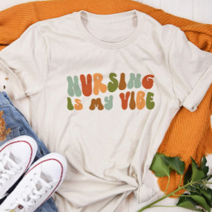 Groovy Nursing is mijn vibe, gezondheidszorg, verp Tri-Blend Shirt