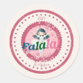 Groovy Nutcracker Retro Pastel Christmas Ronde Sticker (Voorkant)