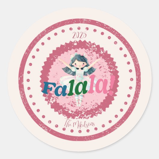 Groovy Nutcracker Retro Pastel Christmas Ronde Sticker (Voorkant)