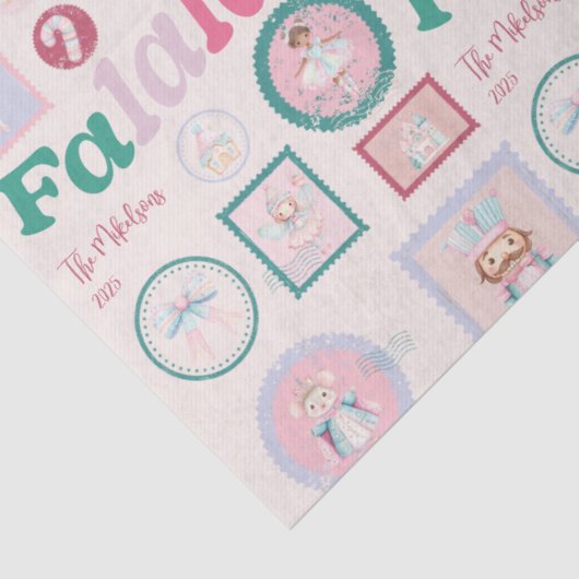 Groovy Nutcracker Retro Pastel Christmas Tissuepapier (Detail)