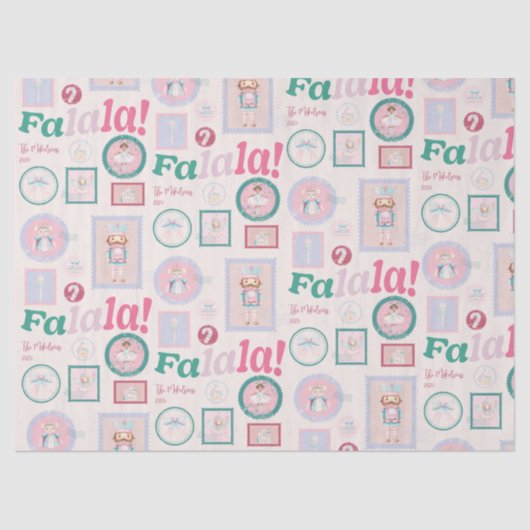 Groovy Nutcracker Retro Pastel Christmas Tissuepapier (Voorkant)