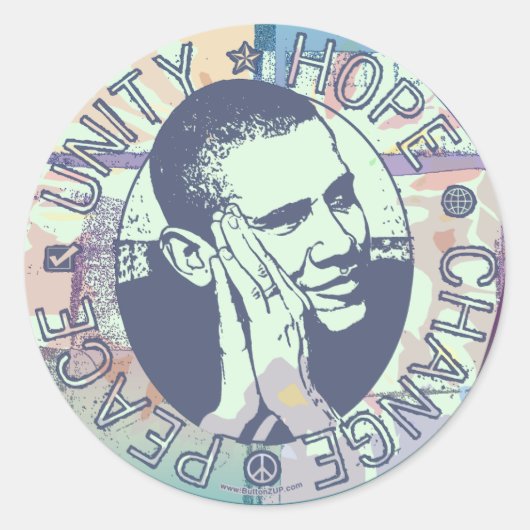 Groovy Obama 2008 Ronde Sticker (Voorkant)