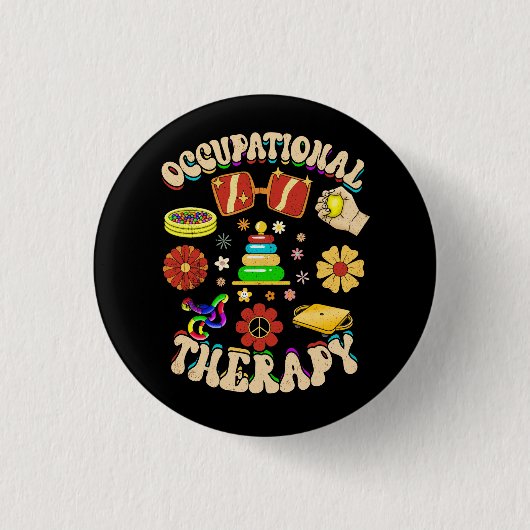 Groovy Occupational Therapy OT maand Ronde Button 3,2 Cm (Voorkant)